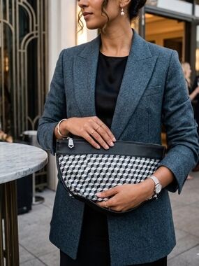 Christopher Kon Rare Find Vintage 3d Geometric Cube Pattern Clutch